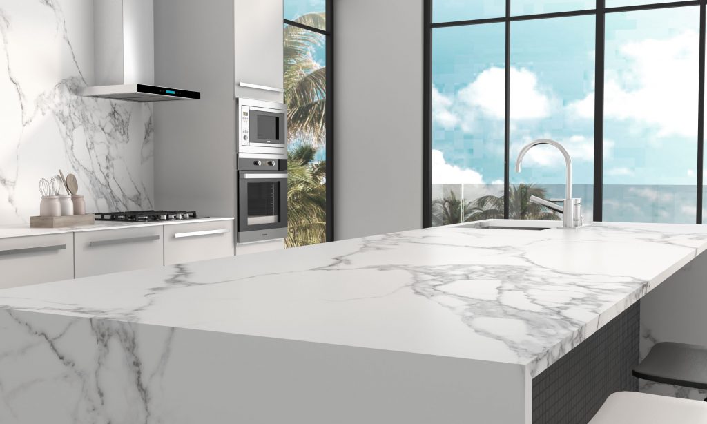 Coloured kitchen worktops in fashion for 2023